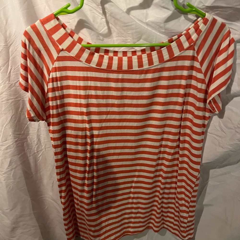 Skye's the Limit Orange and White Striped Tee